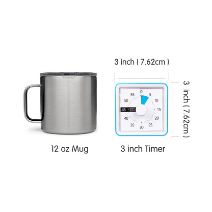 Visual Timer with Protective Case, 60-Minute Countdown Timer for Kids Autism ADHD Classroom Home Office, Countdown Clock for Teaching Work Meeting Time Management, Hungry Blue Fish