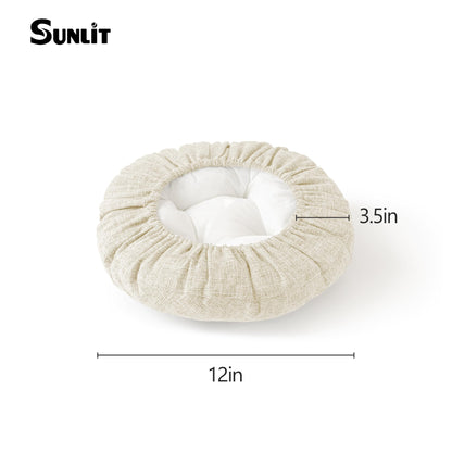 Sunlit Bar Stool Covers - Set of 2 Round Bar Stool Seat Covers, Soft and Cushioned Bar Chair Covers, Easy to Install and Wash, Cover Only, 12 Inch Diameter, Light Gray