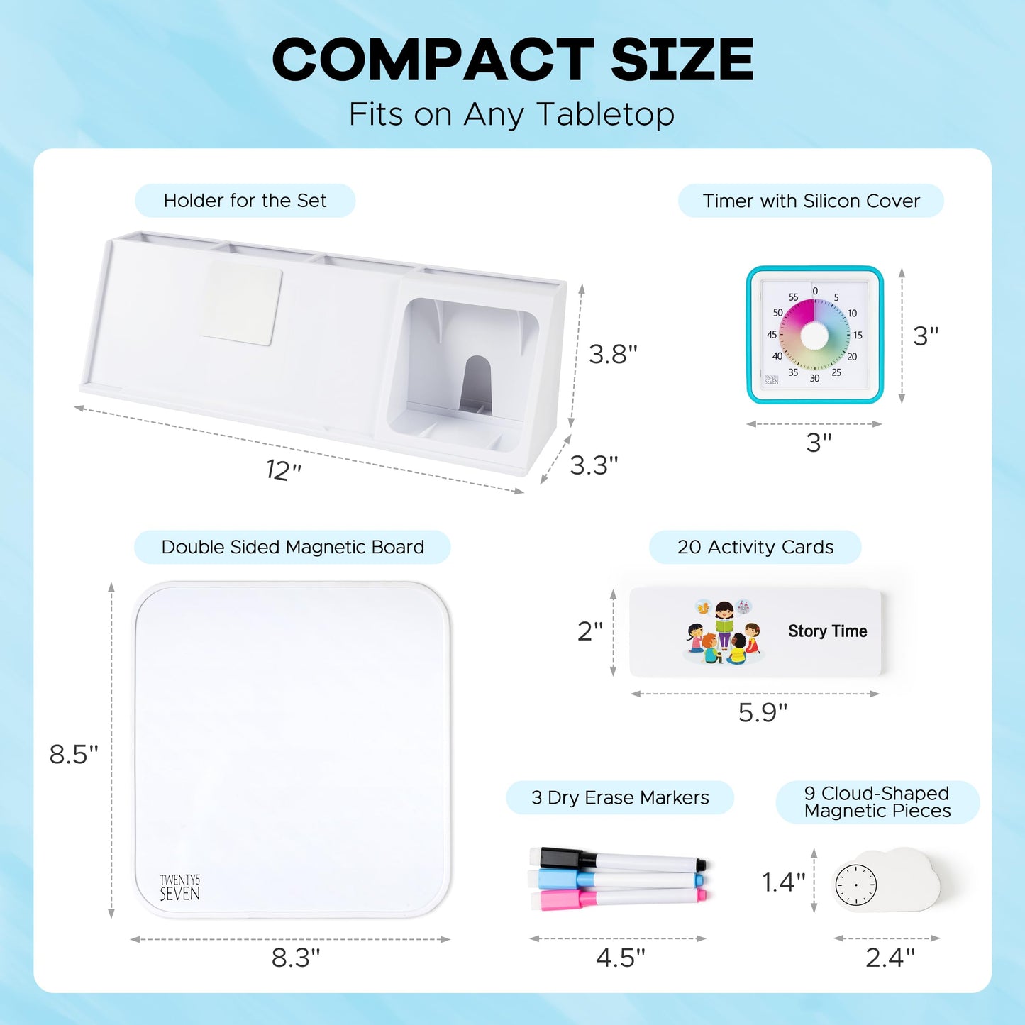 TWENTY5 SEVEN Visual Schedule for Kids, Autism Sensory Products for Classroom Home, Autism Learning Material Set for Autistic Children, Visual Sensory Toys for Boys and Girls, Pastel Rainbow