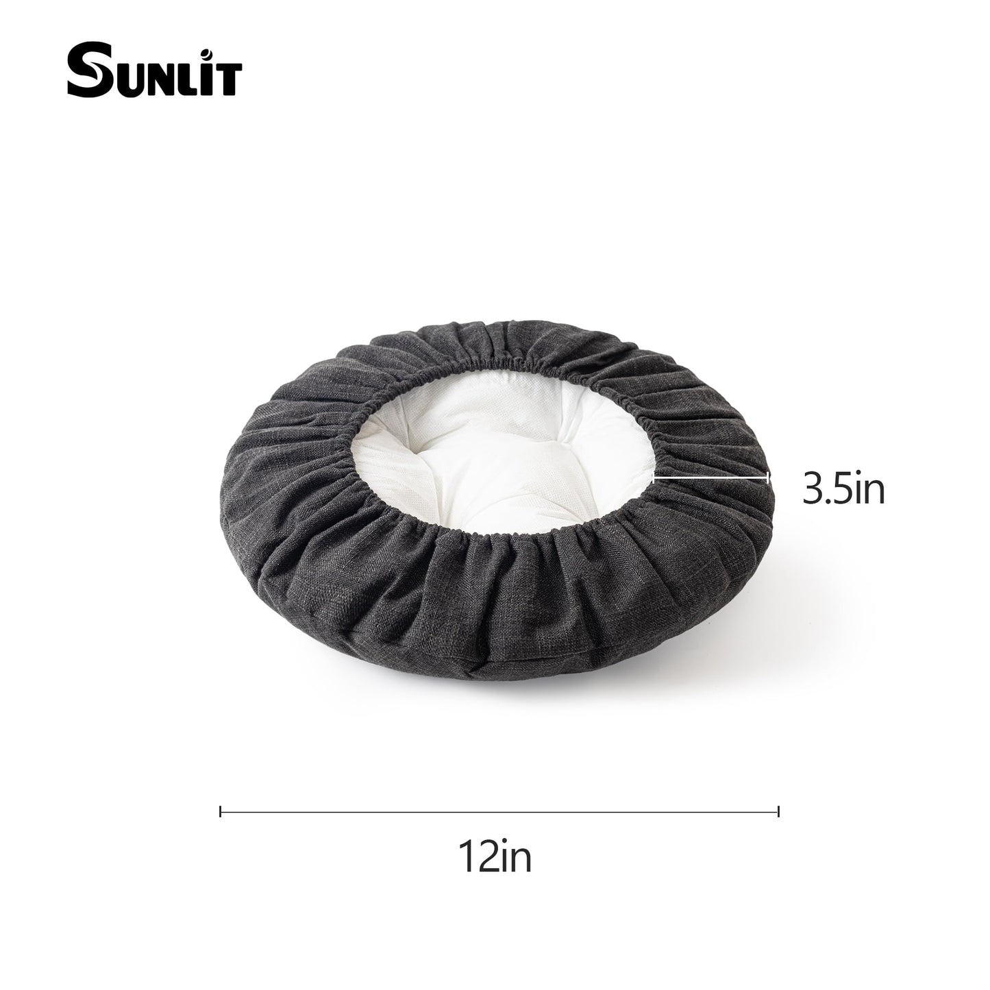 Sunlit Bar Stool Covers - Set of 2 Round Bar Stool Seat Covers, Soft and Cushioned Bar Chair Covers, Easy to Install and Wash, Cover Only, 12 Inch Diameter, Light Gray