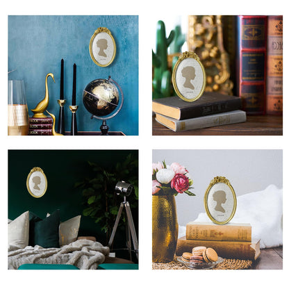 Sunlit Vintage Picture Frame 4x4 Inch, Luxury Antique Photo Frames with Glass Front, Luxury Photo Display, Tabletop Wall Hanging, Gift Ideas, Golden Rose