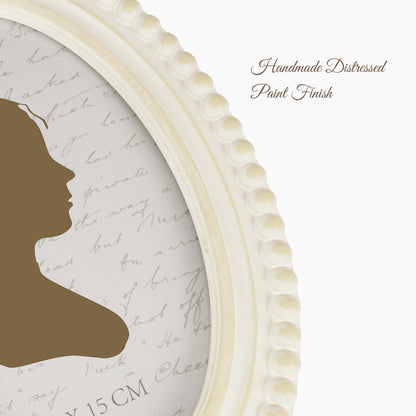 Sunlit Vintage Picture Frame 4x6 Inch with Beaded Border, Luxury Antique Square Photo Frames with Glass Front, Boho Photo Display, Tabletop Wall Hanging, Gift Idea, Distressed White