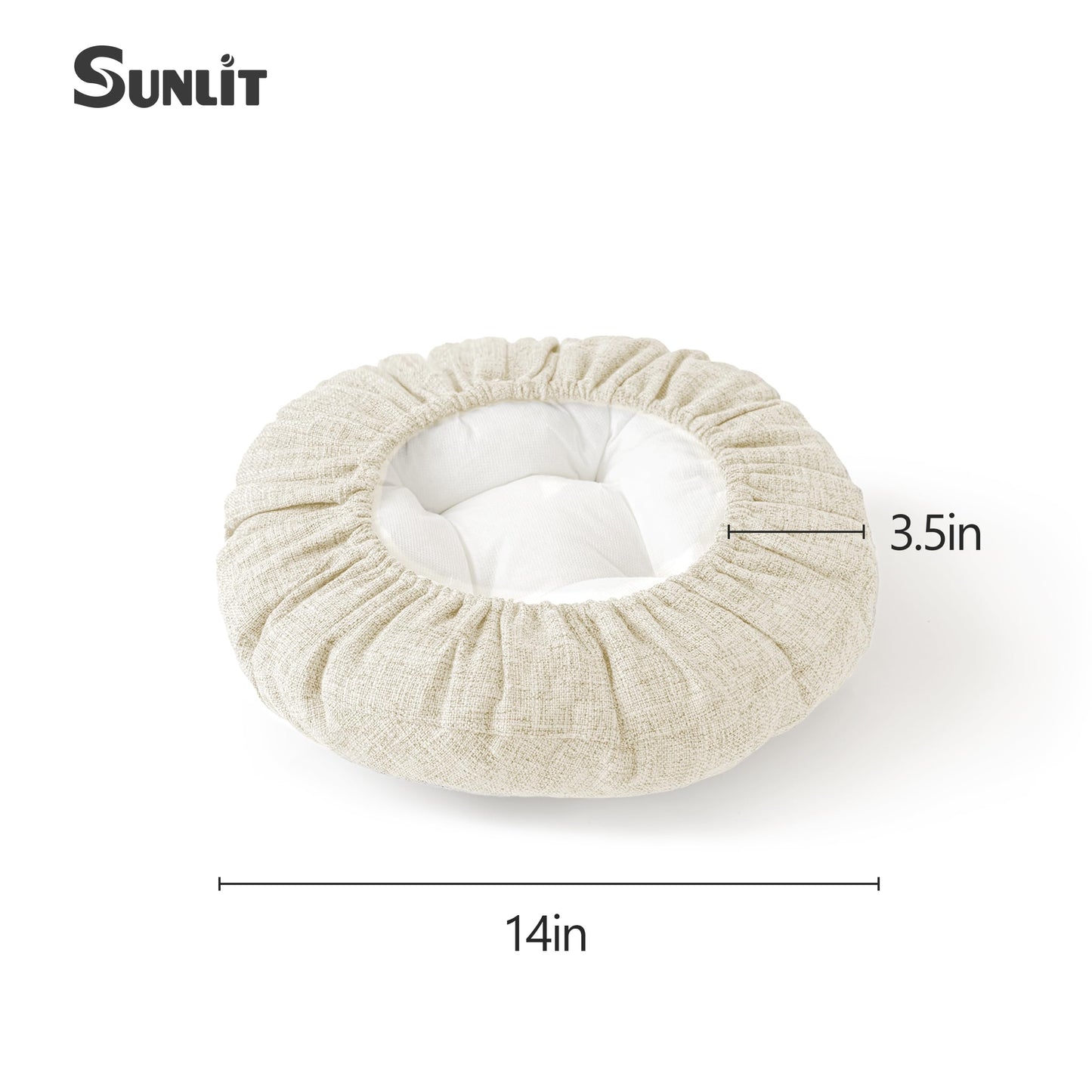 Sunlit Bar Stool Covers - Set of 2 Round Bar Stool Seat Covers, Soft and Cushioned Bar Chair Covers, Easy to Install and Wash, Cover Only, 12 Inch Diameter, Light Gray