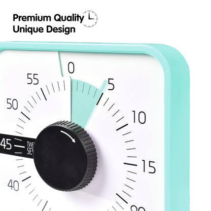 TWENTY5 SEVEN Countdown Timer 7.5 inch; 60 Minute 1 Hour Visual Timer – Classroom Teaching Tool Office Meeting, Mechanical Countdown Clock for Kids Exam Time Management Magnetic, Sky Blue
