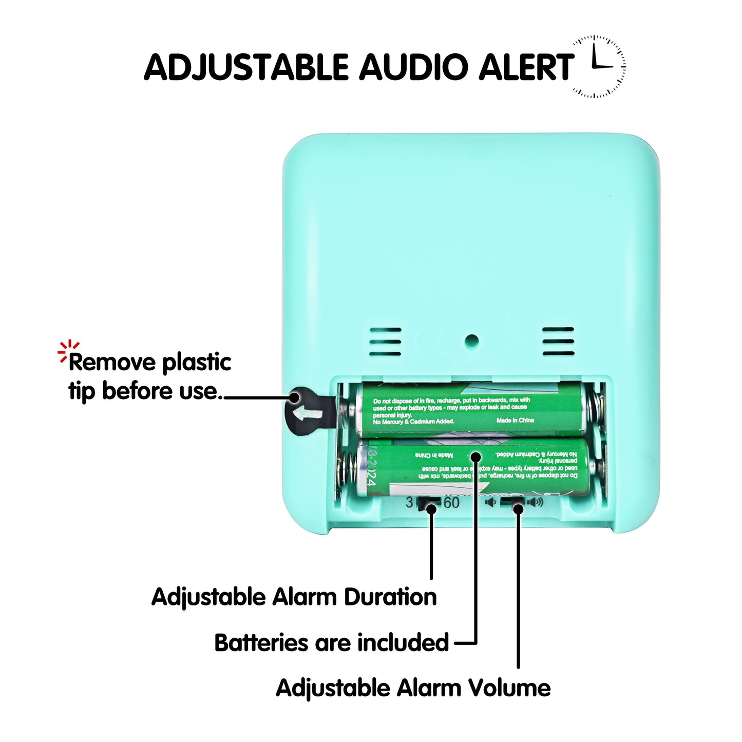 Visual Timer with Protective Case, 60-Minute Countdown Timer for Kids Autism ADHD Classroom Home Office, Countdown Clock for Teaching Work Meeting Time Management, Hungry Blue Fish