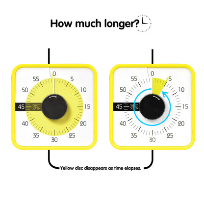 TWENTY5 SEVEN Countdown Timer 7.5 inch; 60 Minute 1 Hour Visual Timer – Classroom Teaching Tool Office Meeting, Mechanical Countdown Clock for Kids Exam Time Management Magnetic, Sky Blue