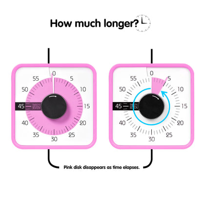 TWENTY5 SEVEN Countdown Timer 7.5 inch; 60 Minute 1 Hour Visual Timer – Classroom Teaching Tool Office Meeting, Mechanical Countdown Clock for Kids Exam Time Management Magnetic, Sky Blue