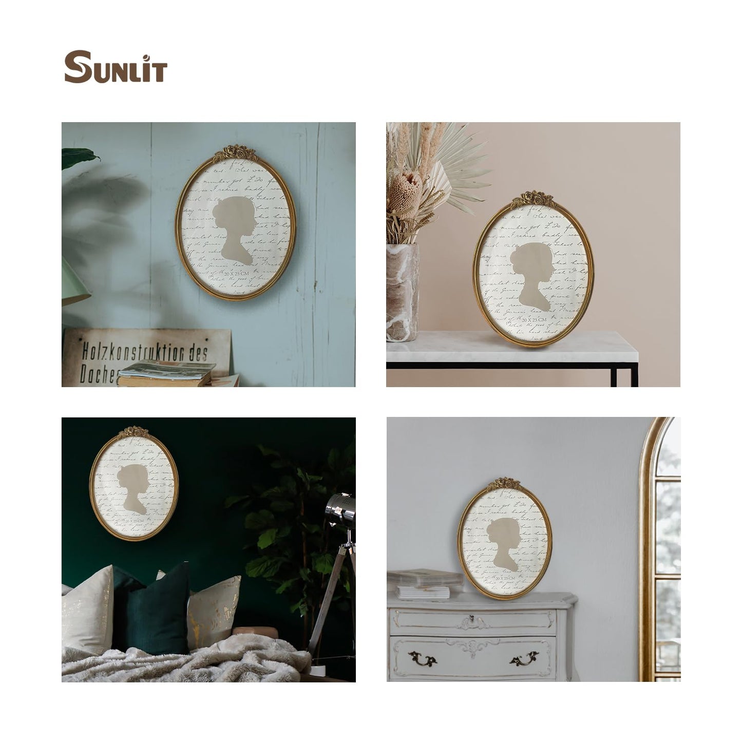 Sunlit Vintage Picture Frame 4x4 Inch, Luxury Antique Photo Frames with Glass Front, Luxury Photo Display, Tabletop Wall Hanging, Gift Ideas, Golden Rose