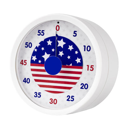 TWENTY5 SEVEN Countdown Timer 3 inch, Silent 60 Minute 1 Hour Visual Timer with Pause Function, Magnetic Classroom Teaching Tool Office Meeting, Countdown Clock for Kids Time Management, Blue Stars