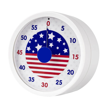TWENTY5 SEVEN Countdown Timer 3 inch, Silent 60 Minute 1 Hour Visual Timer with Pause, Magnetic Classroom Teaching Tool Office Meeting, Countdown Clock for Kids Time Management, Red White and Blue