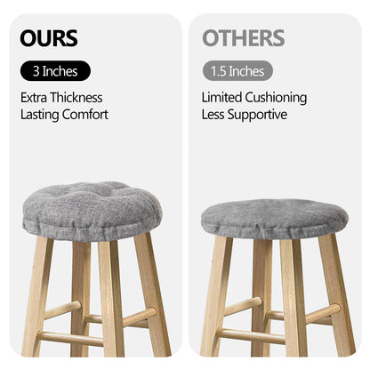 Sunlit Bar Stool Covers - Set of 2 Rectangle Bar Stool Seat Covers, Soft and Cushioned Bar Chair Covers, Easy to Install and Wash, Cover Only, Gray