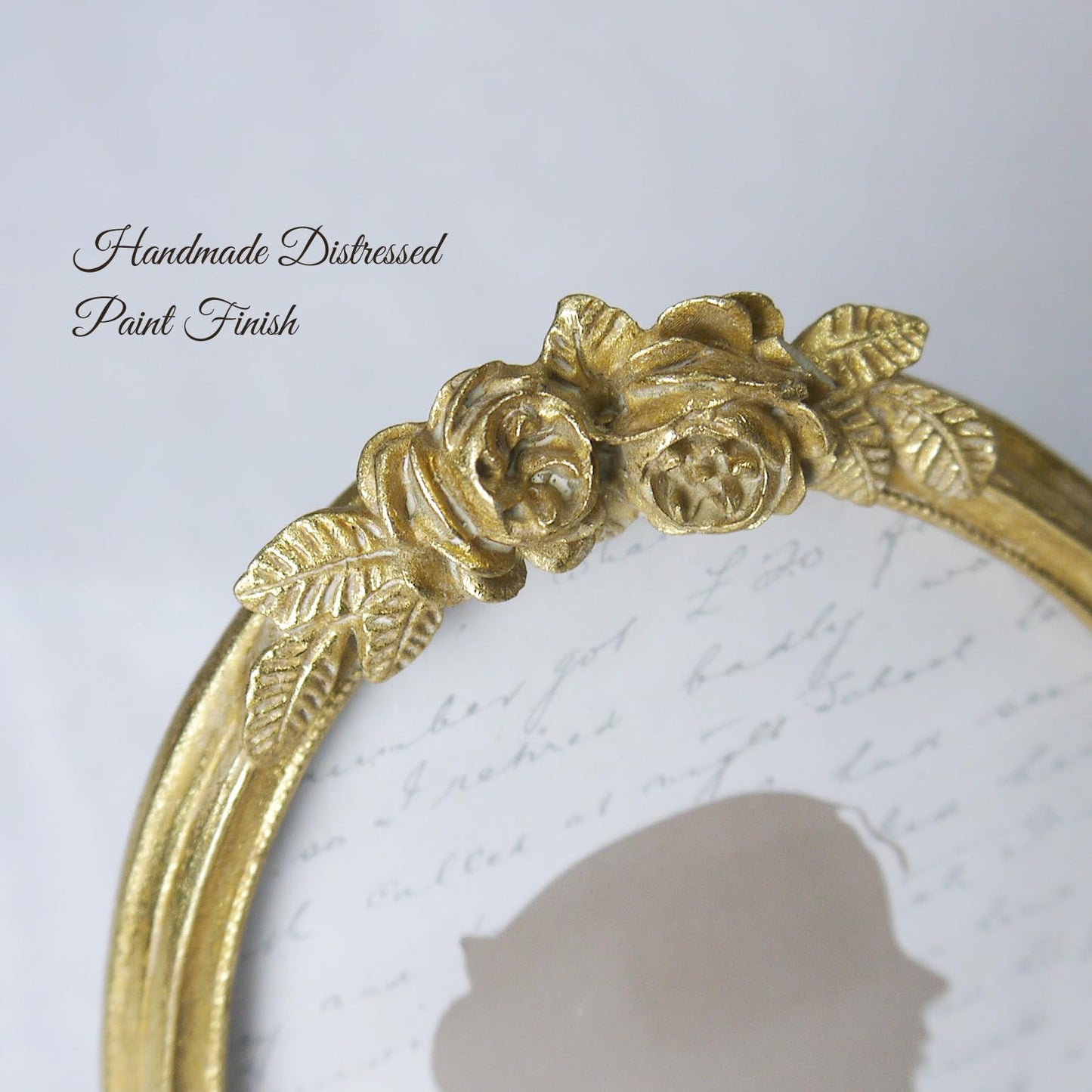 Sunlit Vintage Picture Frame 4x4 Inch, Luxury Antique Photo Frames with Glass Front, Luxury Photo Display, Tabletop Wall Hanging, Gift Ideas, Golden Rose