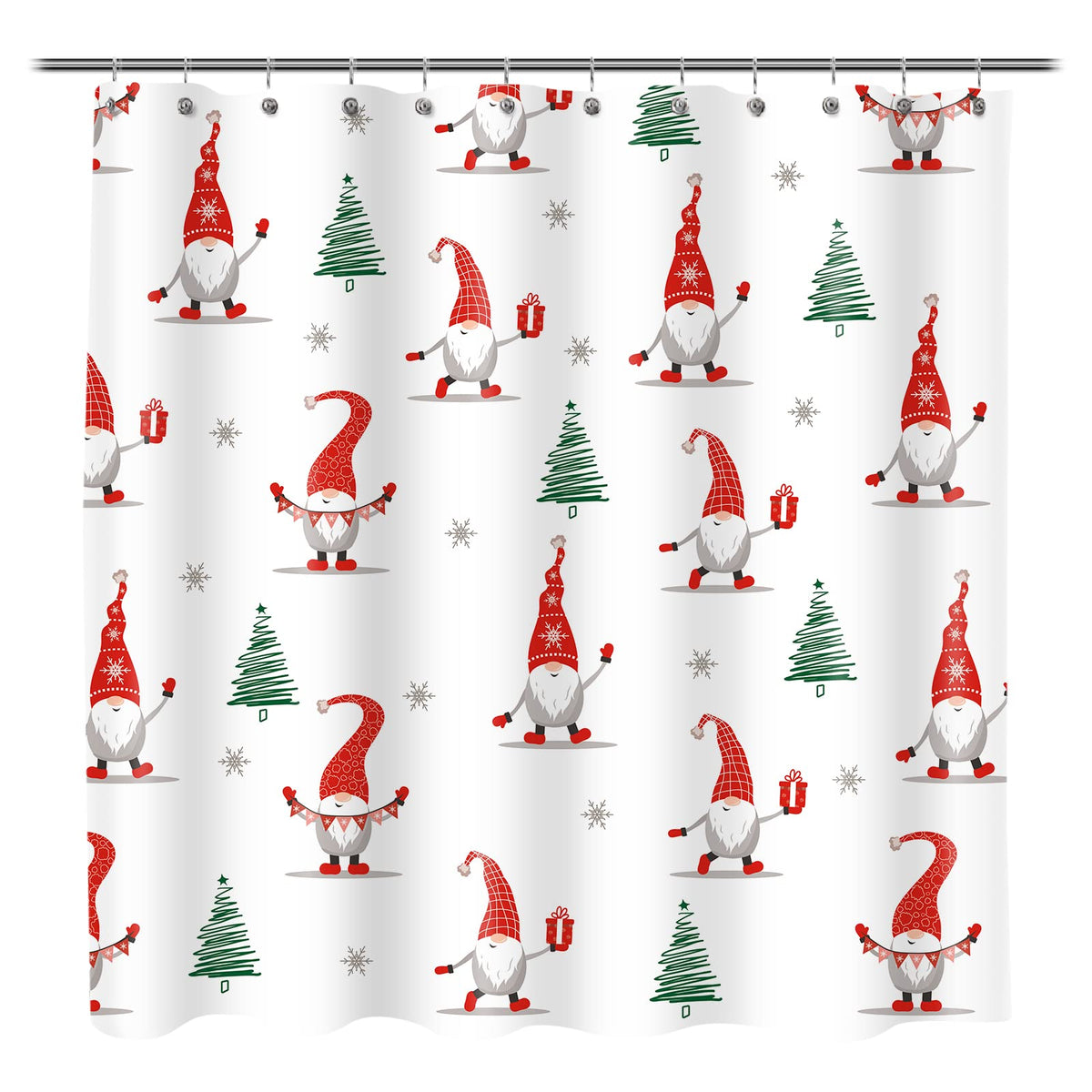 Sunlit Blue Fluorescent Christmas Snowflake Tree with Dark Blue Background Fabric Shower Curtain, Bathroom Home Office Holiday Wall Decoration as Tapestry and Photo Booth Backdrop