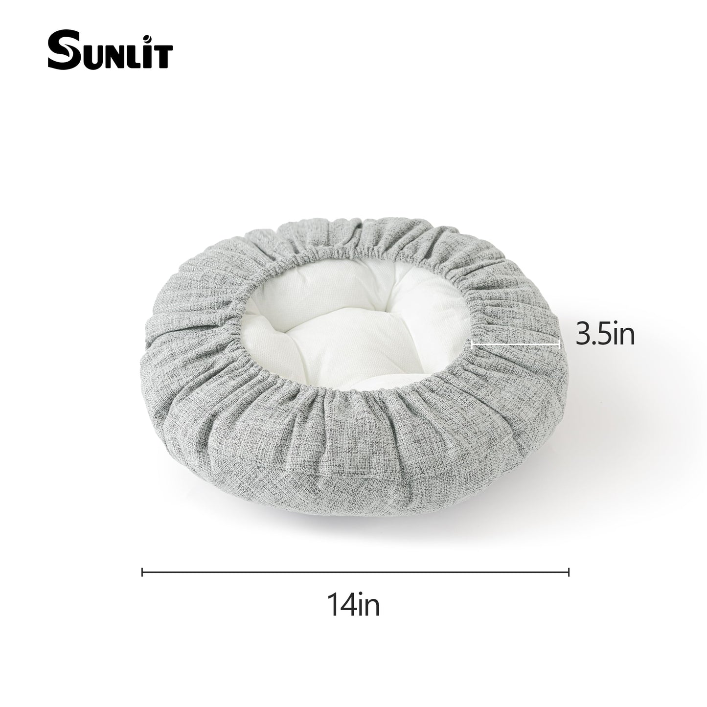 Sunlit Bar Stool Covers - Set of 2 Round Bar Stool Seat Covers, Soft and Cushioned Bar Chair Covers, Easy to Install and Wash, Cover Only, 12 Inch Diameter, Light Gray