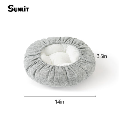 Sunlit Bar Stool Covers - Set of 2 Round Bar Stool Seat Covers, Soft and Cushioned Bar Chair Covers, Easy to Install and Wash, Cover Only, 12 Inch Diameter, Light Gray