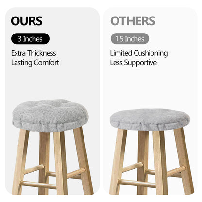 Sunlit Bar Stool Covers - Set of 2 Round Bar Stool Seat Covers, Soft and Cushioned Bar Chair Covers, Easy to Install and Wash, Cover Only, 12 Inch Diameter, Light Gray