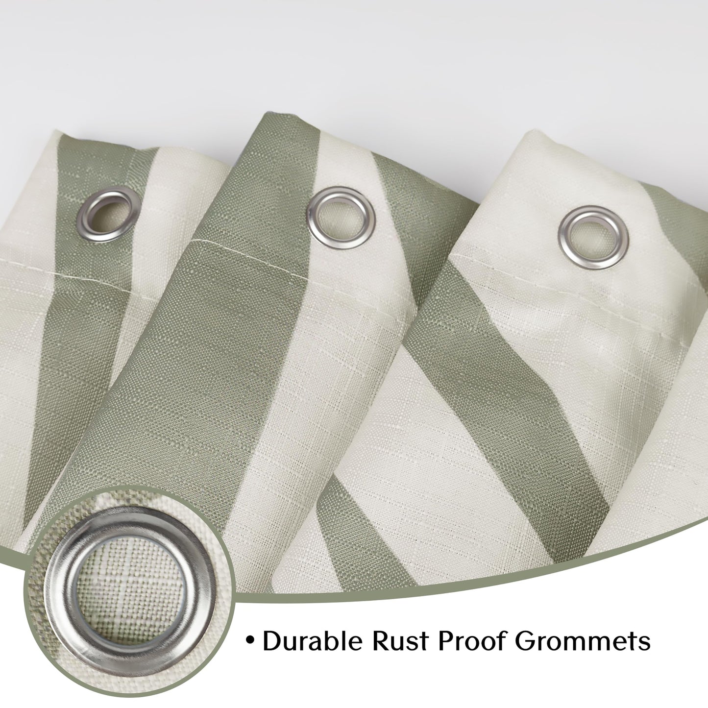 Sunlit 36x72 Inches Sage Green Textured Slubbed Fabric Shower Curtain, Mid Century Modern Palm Leaf Small Stall Shower Curtains for Bathroom Decoration, RV Half Size Narrow Boho Bathroom Curtains