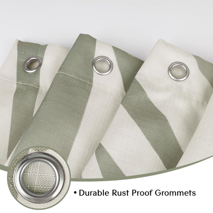 Sunlit 36x72 Inches Sage Green Textured Slubbed Fabric Shower Curtain, Mid Century Modern Palm Leaf Small Stall Shower Curtains for Bathroom Decoration, RV Half Size Narrow Boho Bathroom Curtains