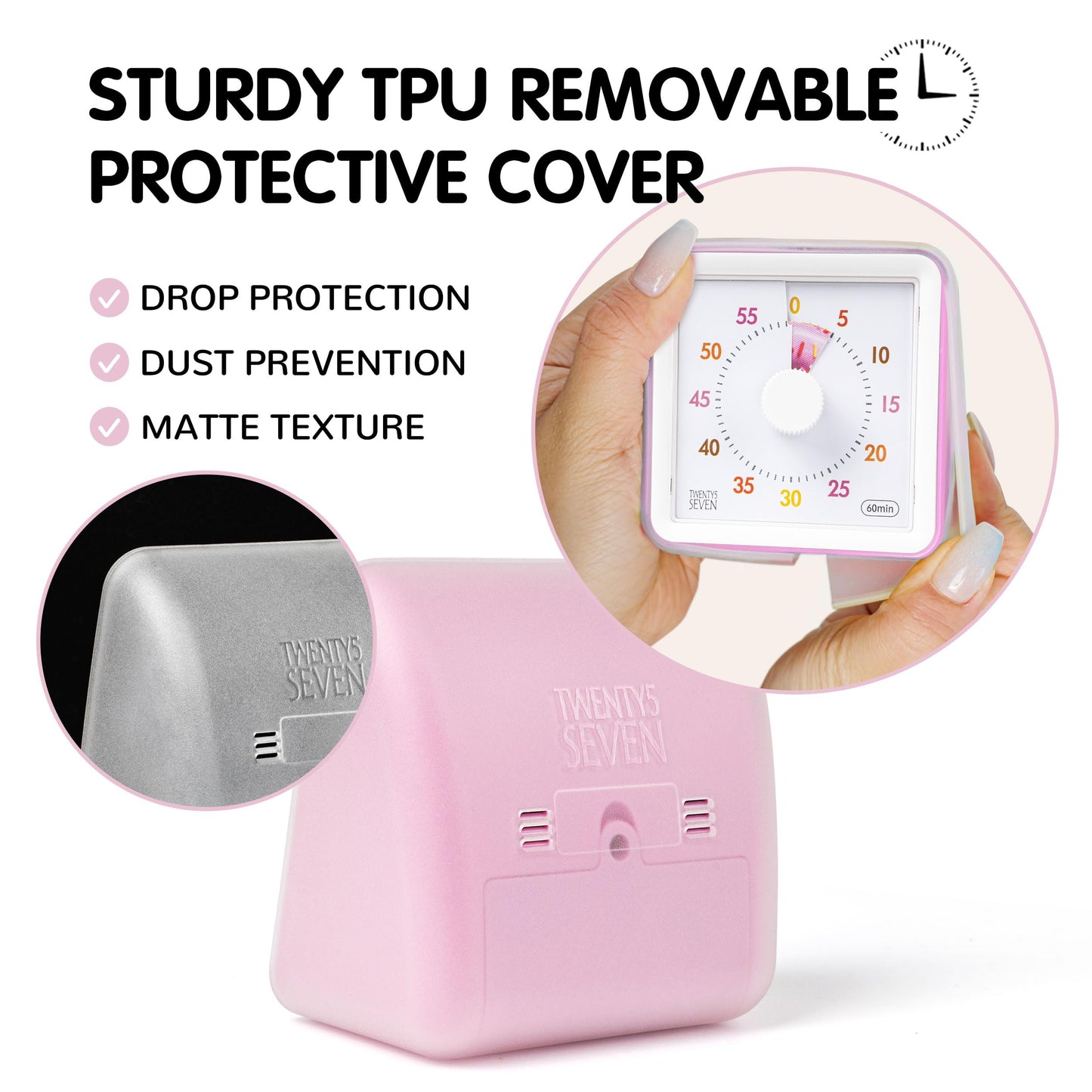 Visual Timer with Protective Case, 60-Minute Countdown Timer for Kids Autism ADHD Classroom Home Office, Countdown Clock for Teaching Work Meeting Time Management, Hungry Blue Fish