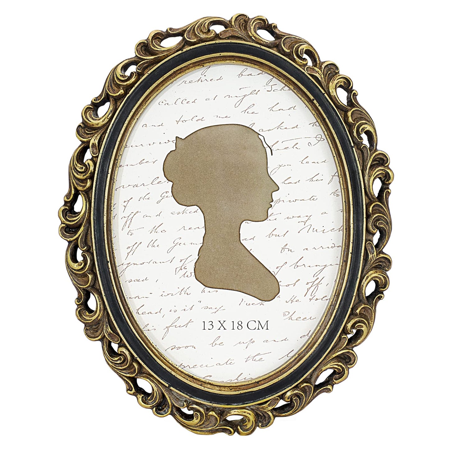 Sunlit Vintage Picture Frame 4x6 Inch, Oval Antique Photo Frames with Glass Front, Luxury Photo Display, Tabletop Wall Hanging, Gift Ideas, Golden Brown