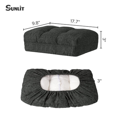 Sunlit Bar Stool Covers - Set of 2 Rectangle Bar Stool Seat Covers, Soft and Cushioned Bar Chair Covers, Easy to Install and Wash, Cover Only, Gray