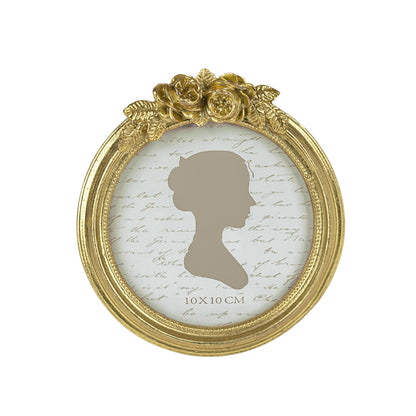 Sunlit Vintage Picture Frame 4x4 Inch, Luxury Antique Photo Frames with Glass Front, Luxury Photo Display, Tabletop Wall Hanging, Gift Ideas, Golden Rose