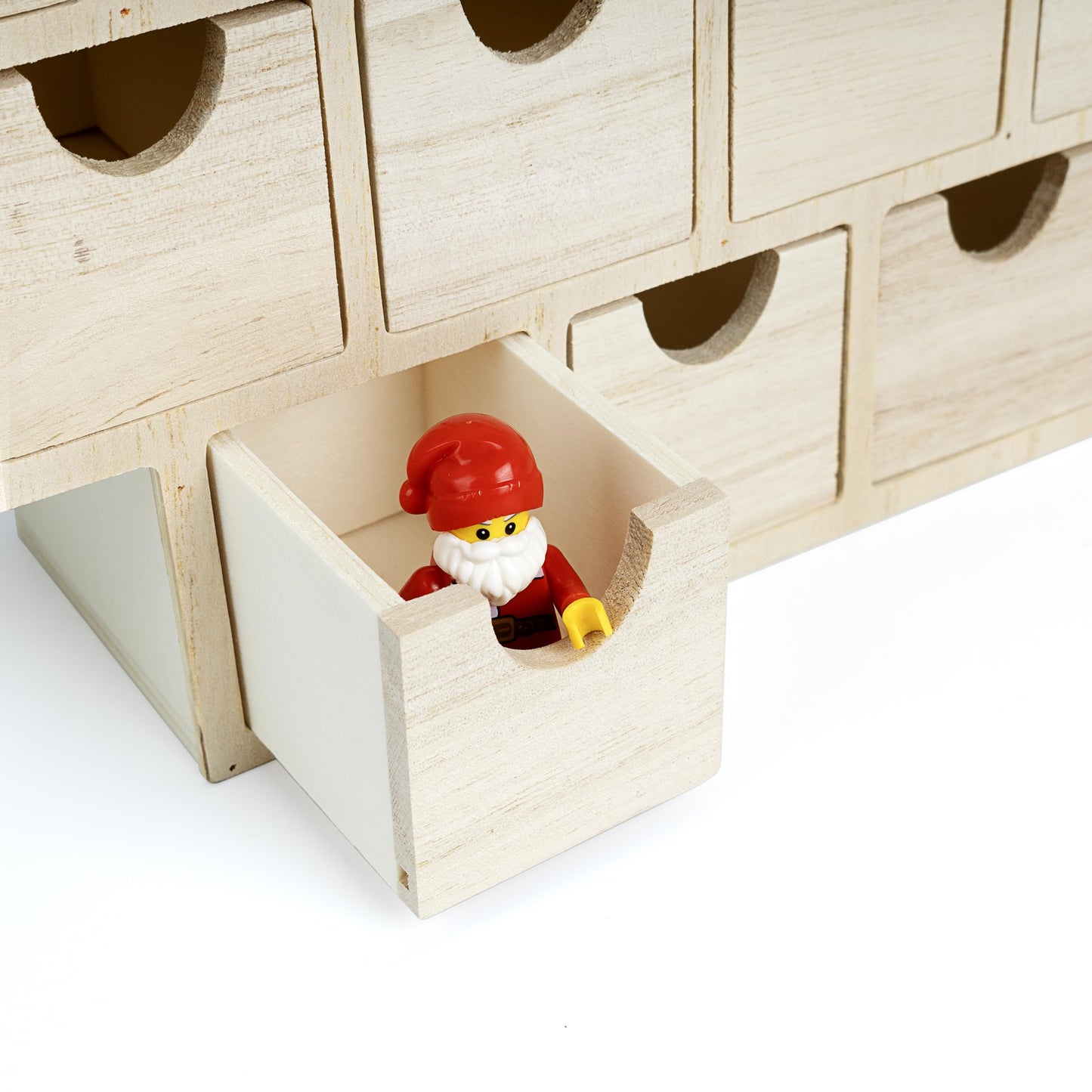 Sunlit Christmas Wooden Advent Calendar with Drawers, Unfinished Wooden, Chalet Shaped Countdown Calendar Ready to Decorate and Personalize | Craft Storage Box | DIY Guru and Crafters