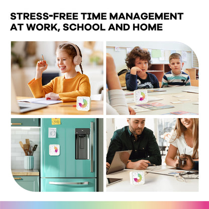 TWENTY5 SEVEN Countdown Timer, 60 Minute 1 Hour Silent Visual Timer, Magnetic Classroom Teaching Tool Office Meeting, Countdown Clock for Kids Time Management, Pastel Rainbow