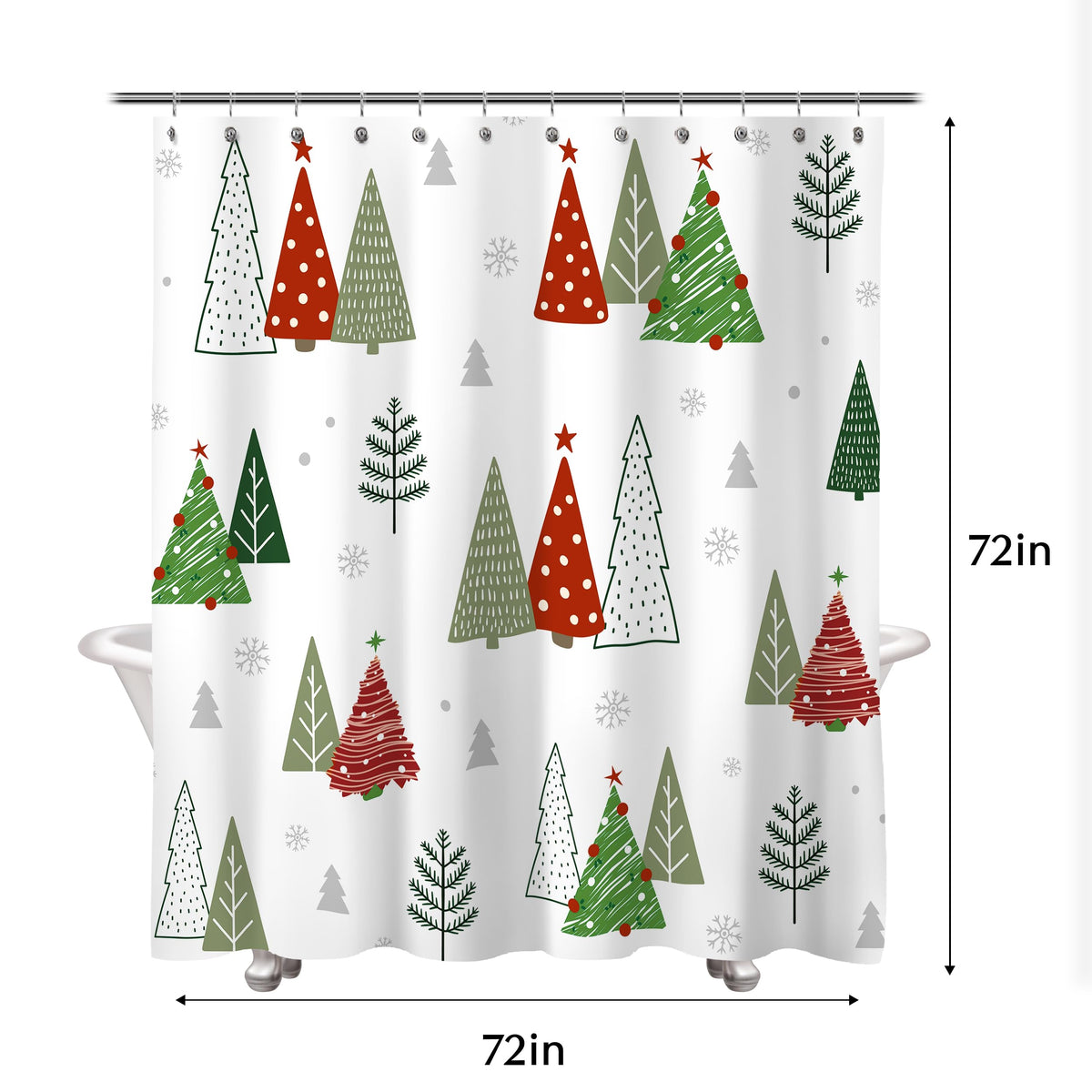 Sunlit Blue Fluorescent Christmas Snowflake Tree with Dark Blue Background Fabric Shower Curtain, Bathroom Home Office Holiday Wall Decoration as Tapestry and Photo Booth Backdrop