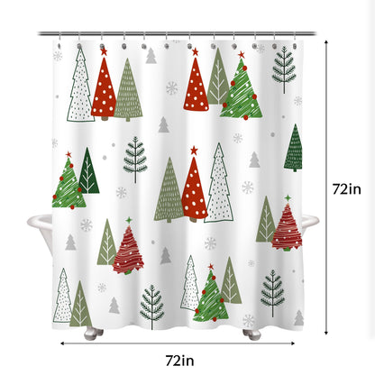 Sunlit Blue Fluorescent Christmas Snowflake Tree with Dark Blue Background Fabric Shower Curtain, Bathroom Home Office Holiday Wall Decoration as Tapestry and Photo Booth Backdrop