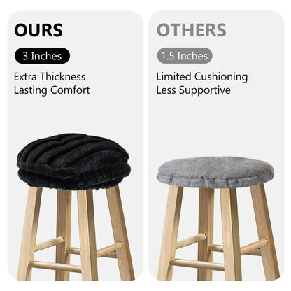 Sunlit Bar Stool Covers - Set of 2 Rectangle Bar Stool Seat Covers, Soft and Cushioned Bar Chair Covers, Easy to Install and Wash, Cover Only, Gray