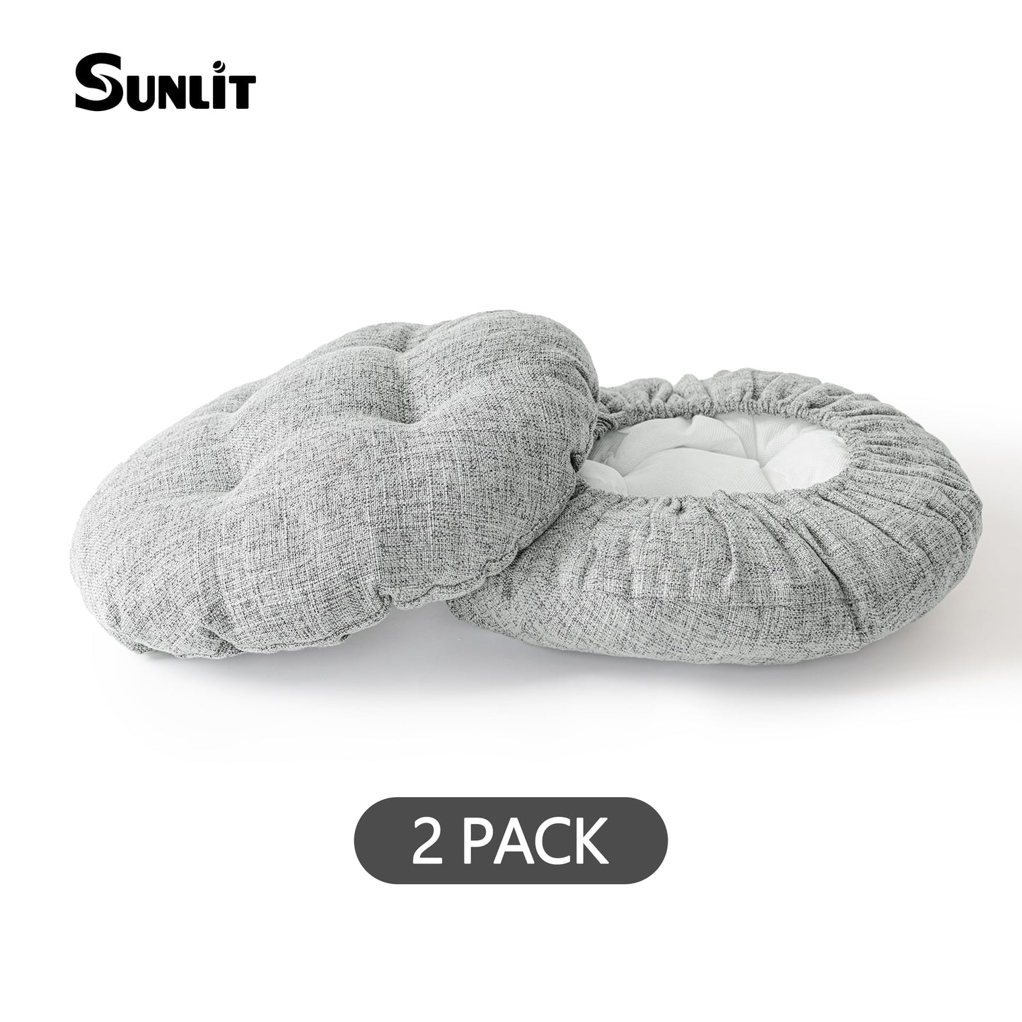 Sunlit Bar Stool Covers - Set of 2 Rectangle Bar Stool Seat Covers, Soft and Cushioned Bar Chair Covers, Easy to Install and Wash, Cover Only, Gray