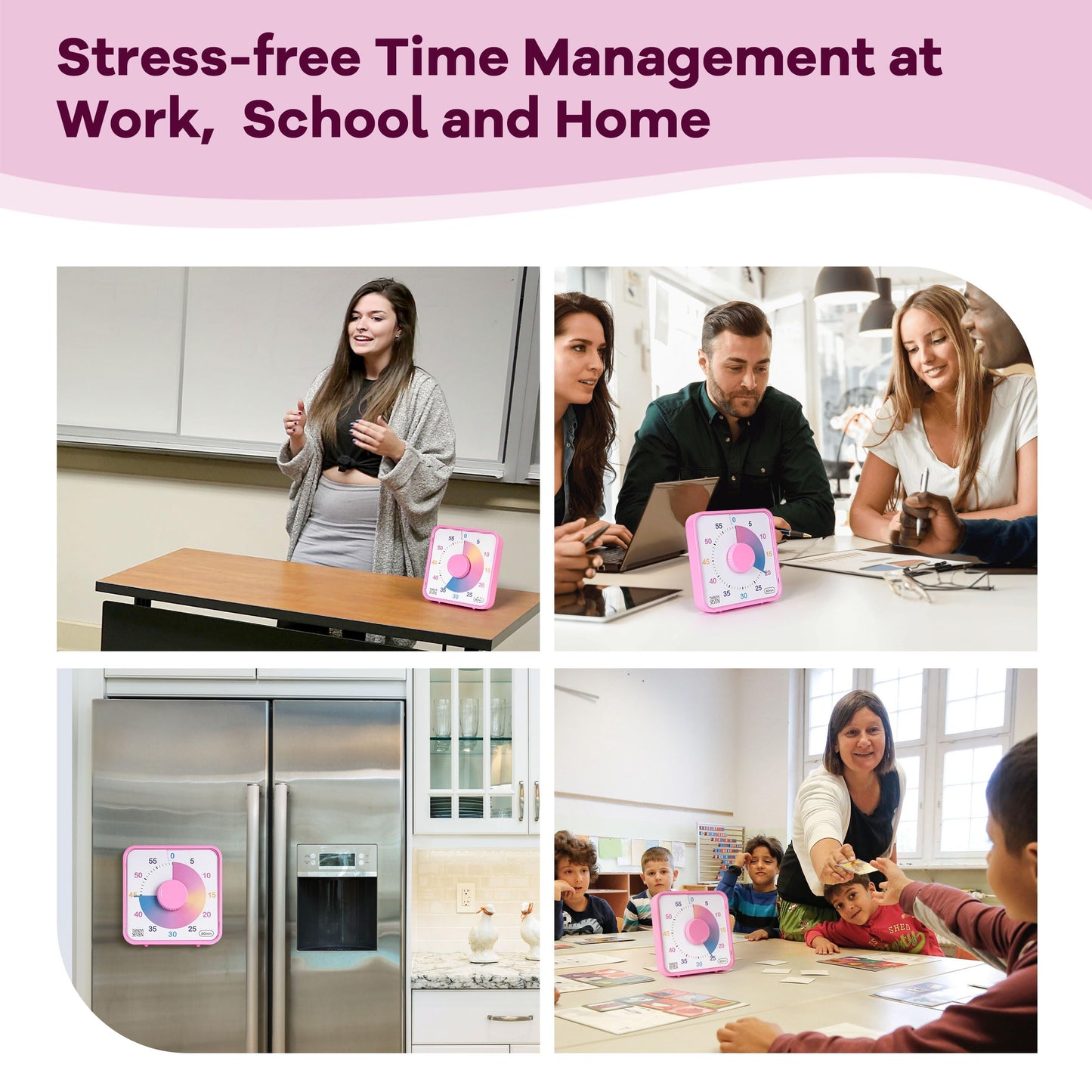 TWENTY5 SEVEN Countdown Timer 7.5 inch; 60 Minute 1 Hour Visual Timer – Classroom Teaching Tool Office Meeting, Mechanical Countdown Clock for Kids Exam Time Management Magnetic, Sky Blue