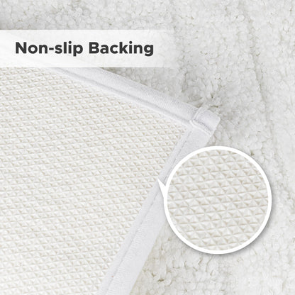 Sunlit 24"x60" Boho Decorative Textured Bathroom Rugs Runner, Mid Century Modern Extra Long Non-Slip Absorbent Soft Bath Mat, Organic Modern Floor Mat Bath Runner Dry Fast Machine Washable, Gray