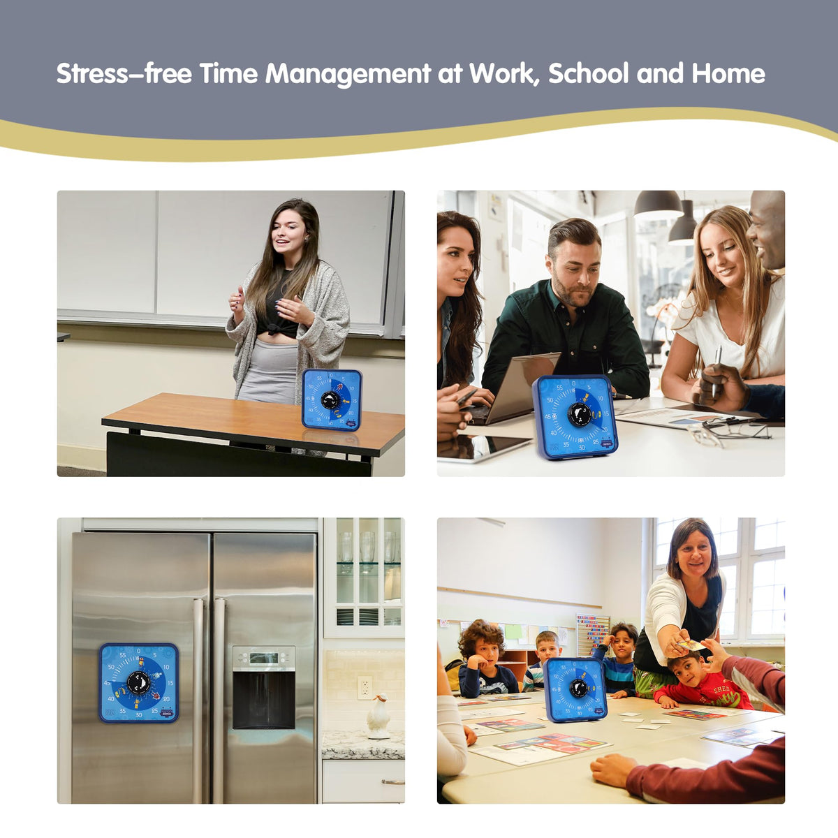 TWENTY5 SEVEN 7.5-Inch Visual Timer, Battery-Free 60-Minute Countdown Clock