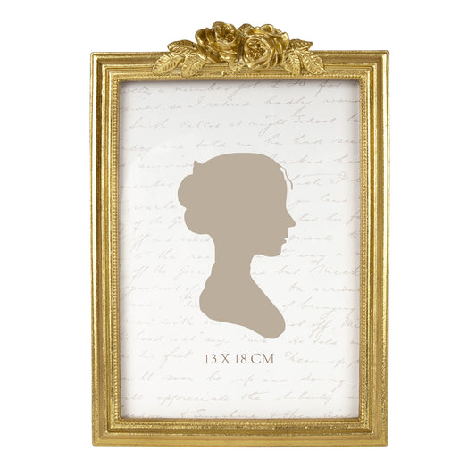 Sunlit Vintage Picture Frame 5x7 Inch, Luxury Antique Photo Frames with Glass Front, Luxury Photo Display, Tabletop Wall Hanging, Gift Ideas, Golden Rose