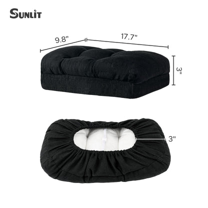 Sunlit Bar Stool Covers - Set of 2 Rectangle Bar Stool Seat Covers, Soft and Cushioned Bar Chair Covers, Easy to Install and Wash, Cover Only, Gray