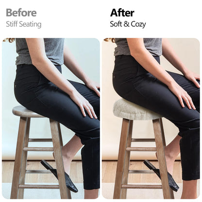 Sunlit Bar Stool Covers - Set of 2 Round Bar Stool Seat Covers, Soft and Cushioned Bar Chair Covers, Easy to Install and Wash, Cover Only, 12 Inch Diameter, Light Gray