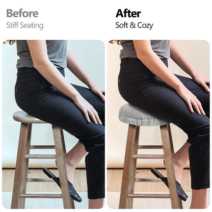 Sunlit Bar Stool Covers - Set of 2 Round Bar Stool Seat Covers, Soft and Cushioned Bar Chair Covers, Easy to Install and Wash, Cover Only, 12 Inch Diameter, Light Gray