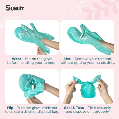 Sunlit The Sani-Petal Feminine Sanitary Disposal Bags, Hygienic Odor-Reducing and Discreet Solution for Tampons Pads Liners and More - 5 Pack, 100 Count