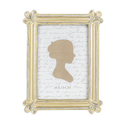 Sunlit Small Vintage Picture Frame 2.5x3.5 Inch, Antique Mini Photo Frames with Glass Front, Luxury Wallet Size Picture Frames, Photo Display Tabletop Wall Hanging Gift Ideas, Slivery Light Gold