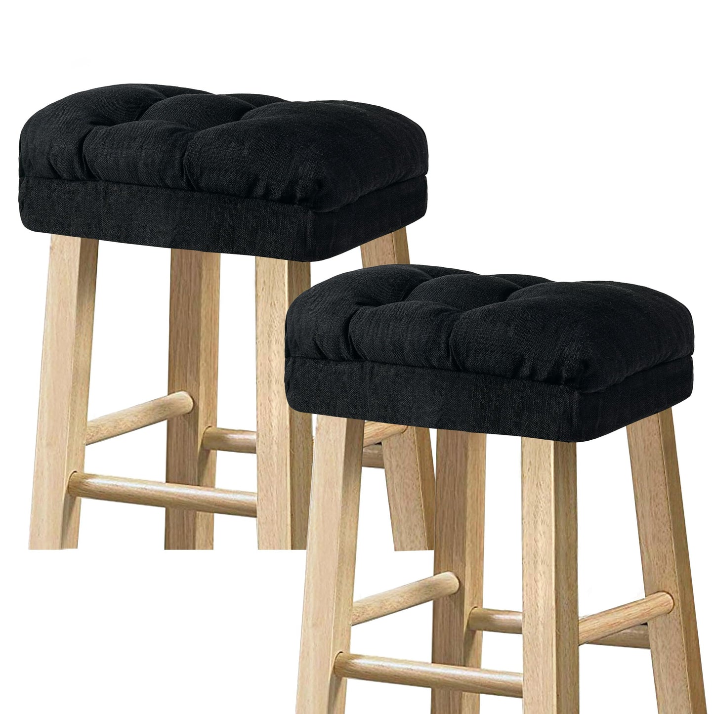 Sunlit Bar Stool Covers - Set of 2 Rectangle Bar Stool Seat Covers, Soft and Cushioned Bar Chair Covers, Easy to Install and Wash, Cover Only, Gray