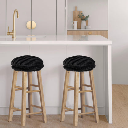 Sunlit Bar Stool Covers - Set of 2 Rectangle Bar Stool Seat Covers, Soft and Cushioned Bar Chair Covers, Easy to Install and Wash, Cover Only, Gray