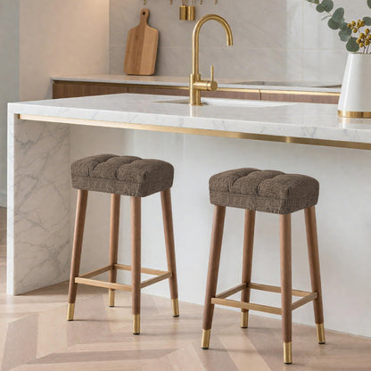 Sunlit Bar Stool Covers - Set of 2 Rectangle Bar Stool Seat Covers, Soft and Cushioned Bar Chair Covers, Easy to Install and Wash, Cover Only, Gray