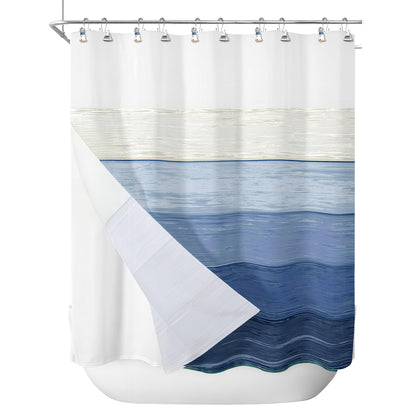 Sunlit Nautical Shower Curtain Hooks, Home Decorative Coastal Shower Curtain Rings for Bathroom, Resin, Ocean Shower Curtain Hanger Hooks for Living Room, Set of 12, Blue Lighthouse Sailboat