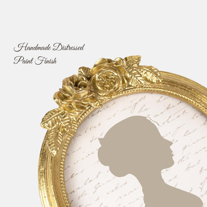 Sunlit Vintage Picture Frame 4x4 Inch, Luxury Antique Photo Frames with Glass Front, Luxury Photo Display, Tabletop Wall Hanging, Gift Ideas, Golden Rose