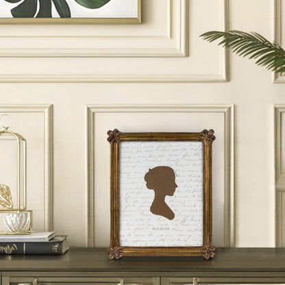 Sunlit Small Vintage Picture Frame 2.5x3.5 Inch, Antique Mini Photo Frames with Glass Front, Luxury Wallet Size Picture Frames, Photo Display Tabletop Wall Hanging Gift Ideas, Slivery Light Gold