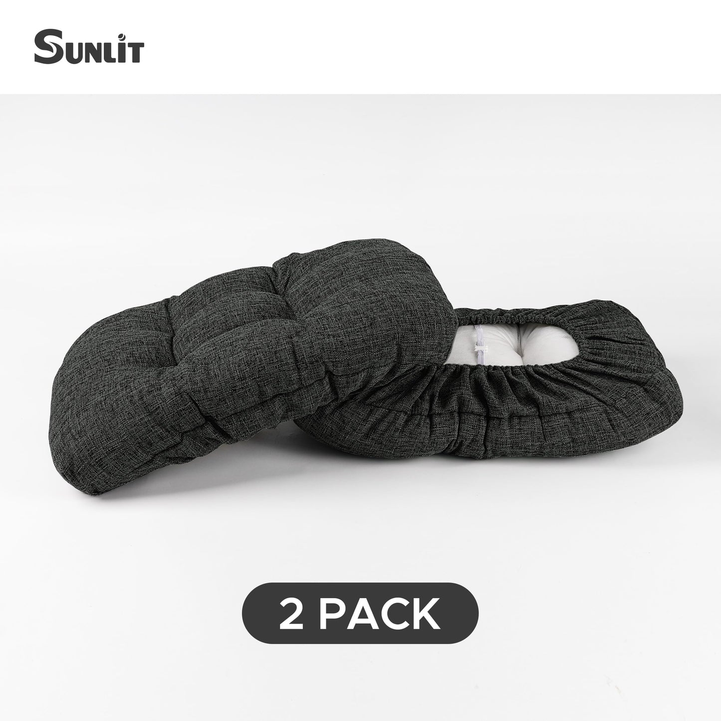 Sunlit Bar Stool Covers - Set of 2 Rectangle Bar Stool Seat Covers, Soft and Cushioned Bar Chair Covers, Easy to Install and Wash, Cover Only, Gray