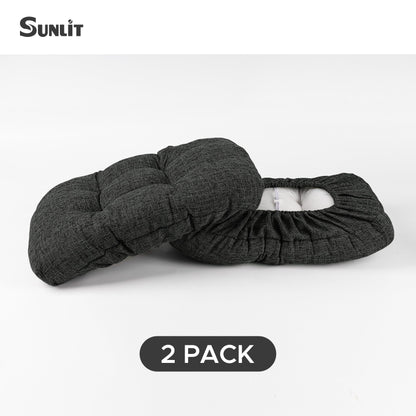 Sunlit Bar Stool Covers - Set of 2 Rectangle Bar Stool Seat Covers, Soft and Cushioned Bar Chair Covers, Easy to Install and Wash, Cover Only, Gray