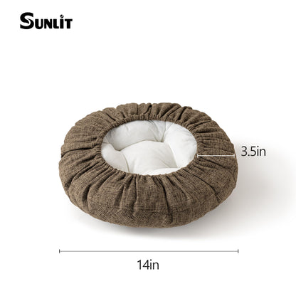 Sunlit Bar Stool Covers - Set of 2 Round Bar Stool Seat Covers, Soft and Cushioned Bar Chair Covers, Easy to Install and Wash, Cover Only, 12 Inch Diameter, Light Gray